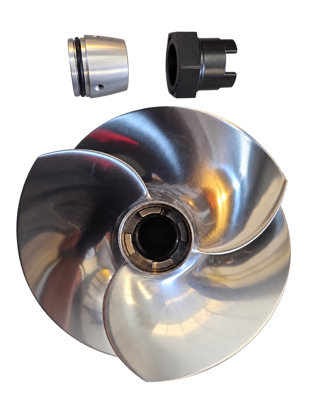 Solas Yamaha YS-CD-13/19 impeller front view with separate silver and black components