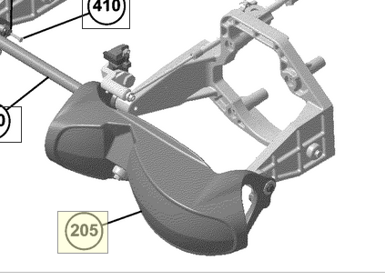 JPS Rotax starboard reverse gate 0463160 diagram callout 205