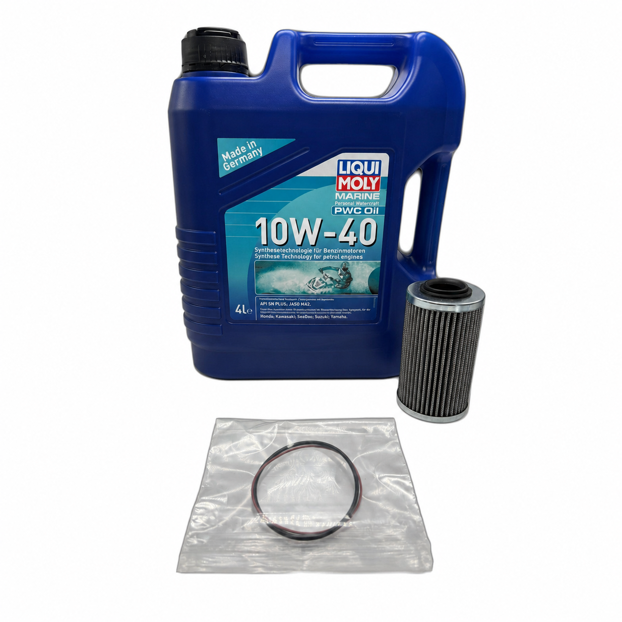 Liqui Moly Sea-Doo 130 to 260 HP oil and filter service kit with 4L PWC oil, oil filter and O-rings