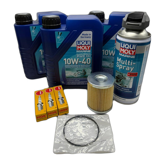 Liqui Moly Sea-Doo Spark and Trixx 3 litre service kit with PWC oil, filter, NGK spark plugs, O-ring and marine spray
