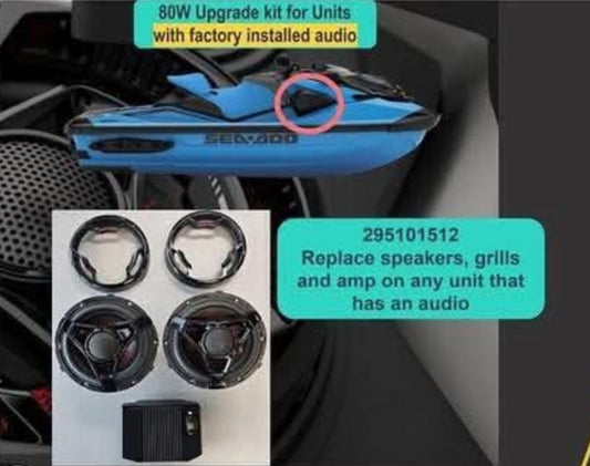 Sea-Doo 80W Audio Upgrade Kit – Factory Audio System Speaker & Grill Replacement (295101512)