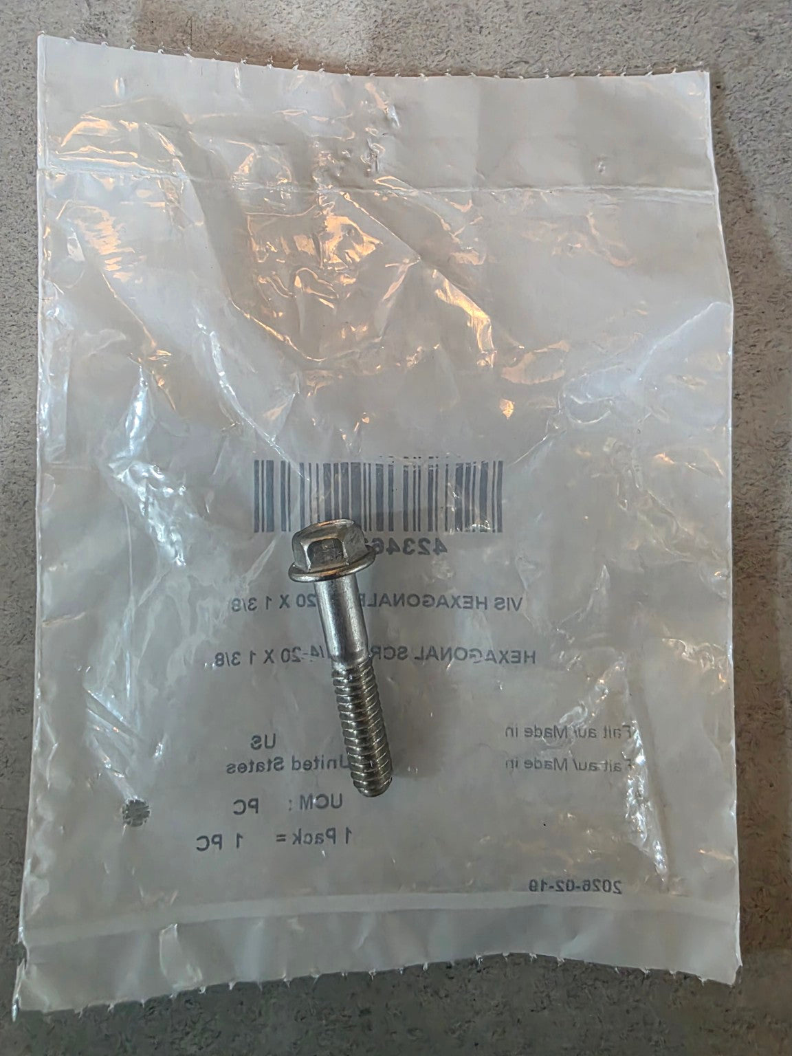 Rotax 423463185 reverse bolt packaging