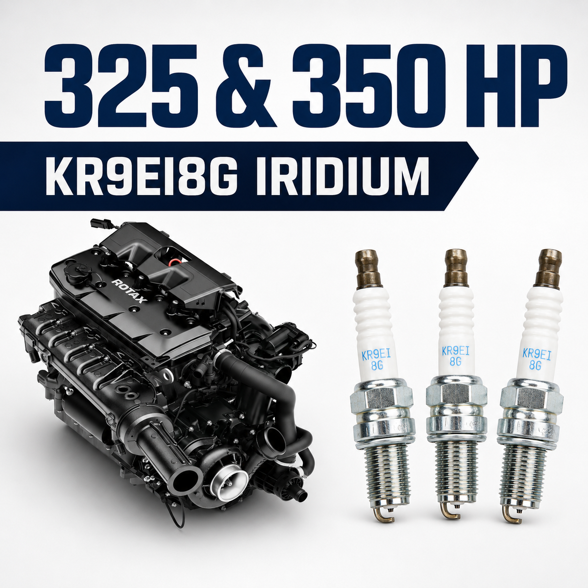 KR9EI8G iridium spark plugs for Sea-Doo 325 HP and 350 HP Rotax engines