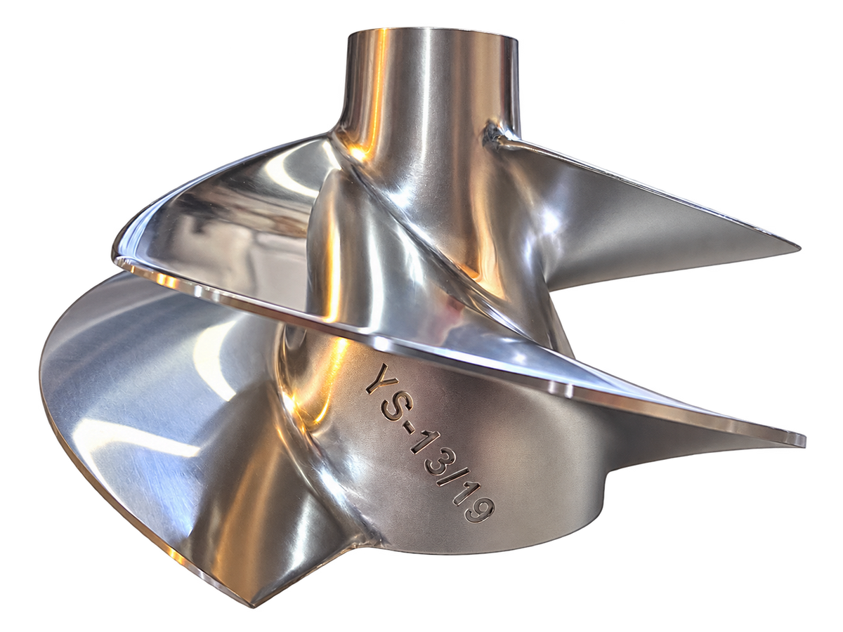 Solas Yamaha YS-CD-13/19 stainless steel impeller side view showing YS-13/19 stamp