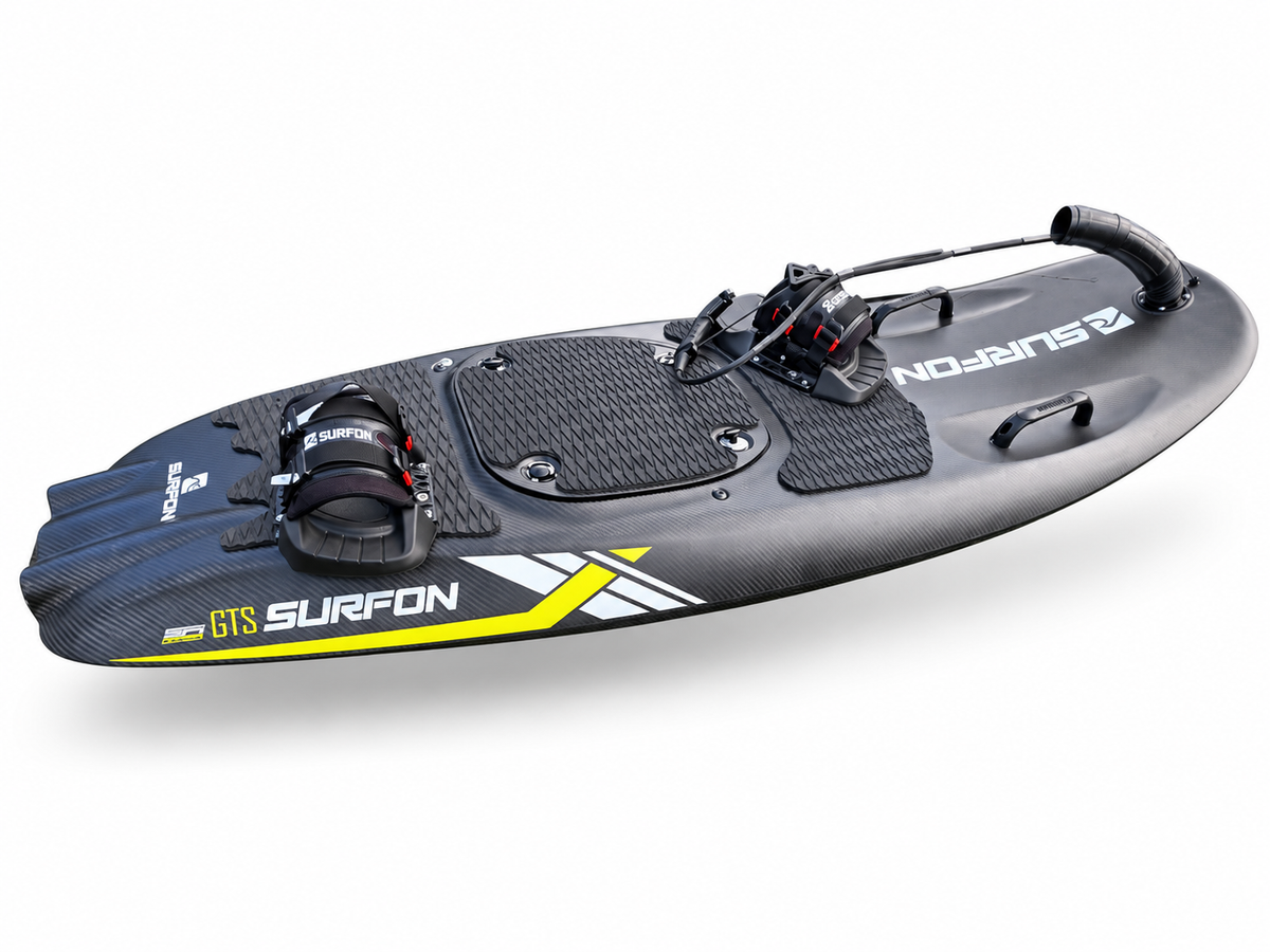 SURFON GTS ex-show petrol surfboard deck and foot bindings