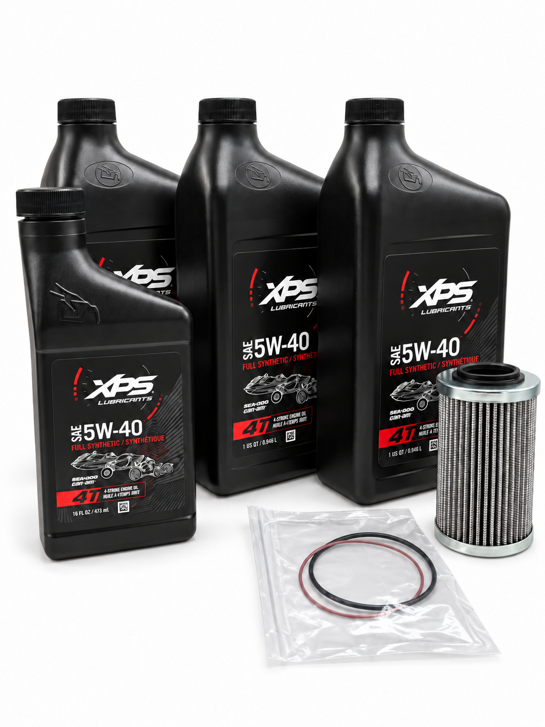 XPS 9779950 oil change kit with full synthetic 5W-40 oil, mesh filter and two O-rings